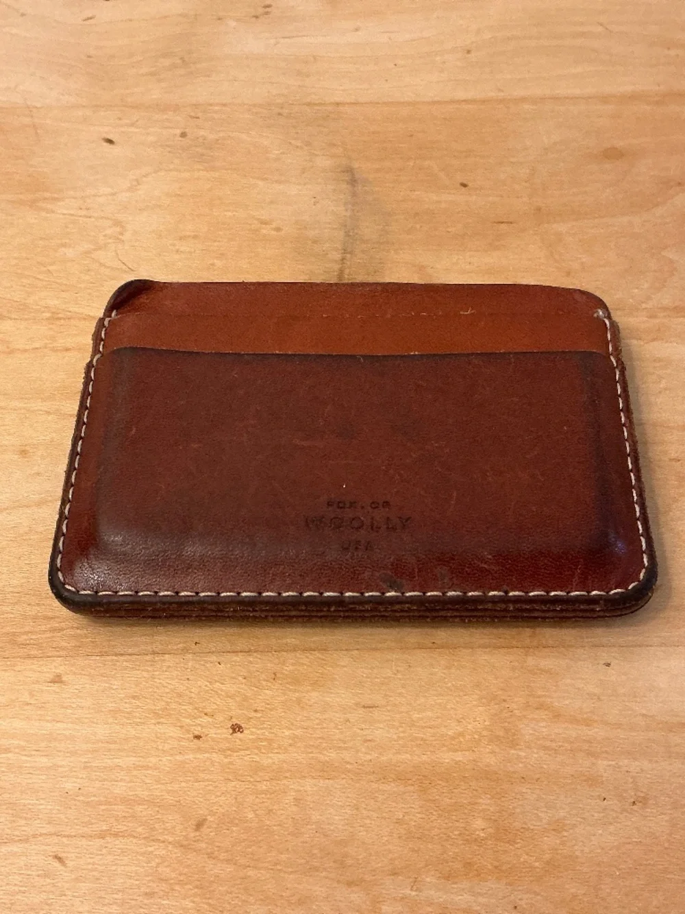 Woolly PDX. OR USA Handmade Leather Card Wallet